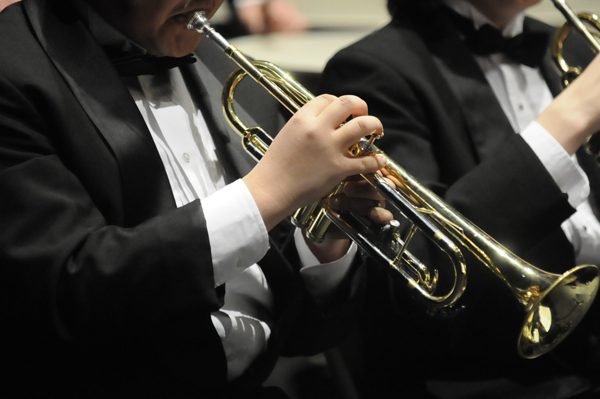 A trumpet solo in a tuxedo